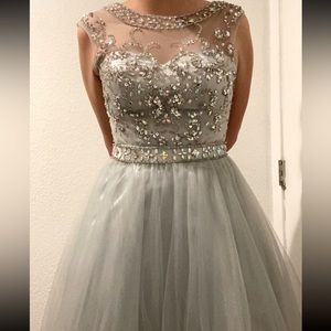 silver dama dress